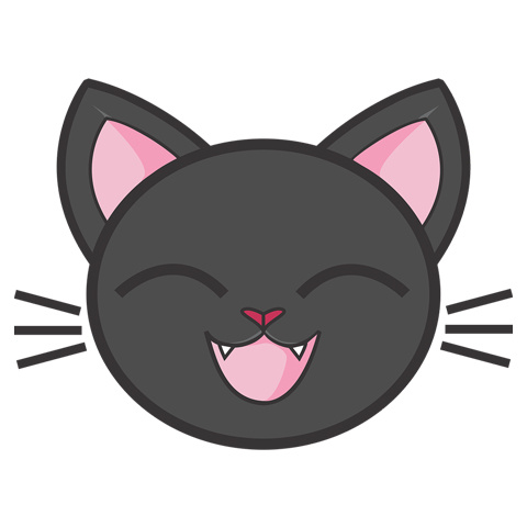 可愛い黒猫のイラスト 笑顔ネコ アイコン